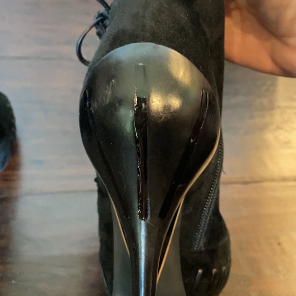 Versace black suede peep toe bootie - Picture 7 of 12